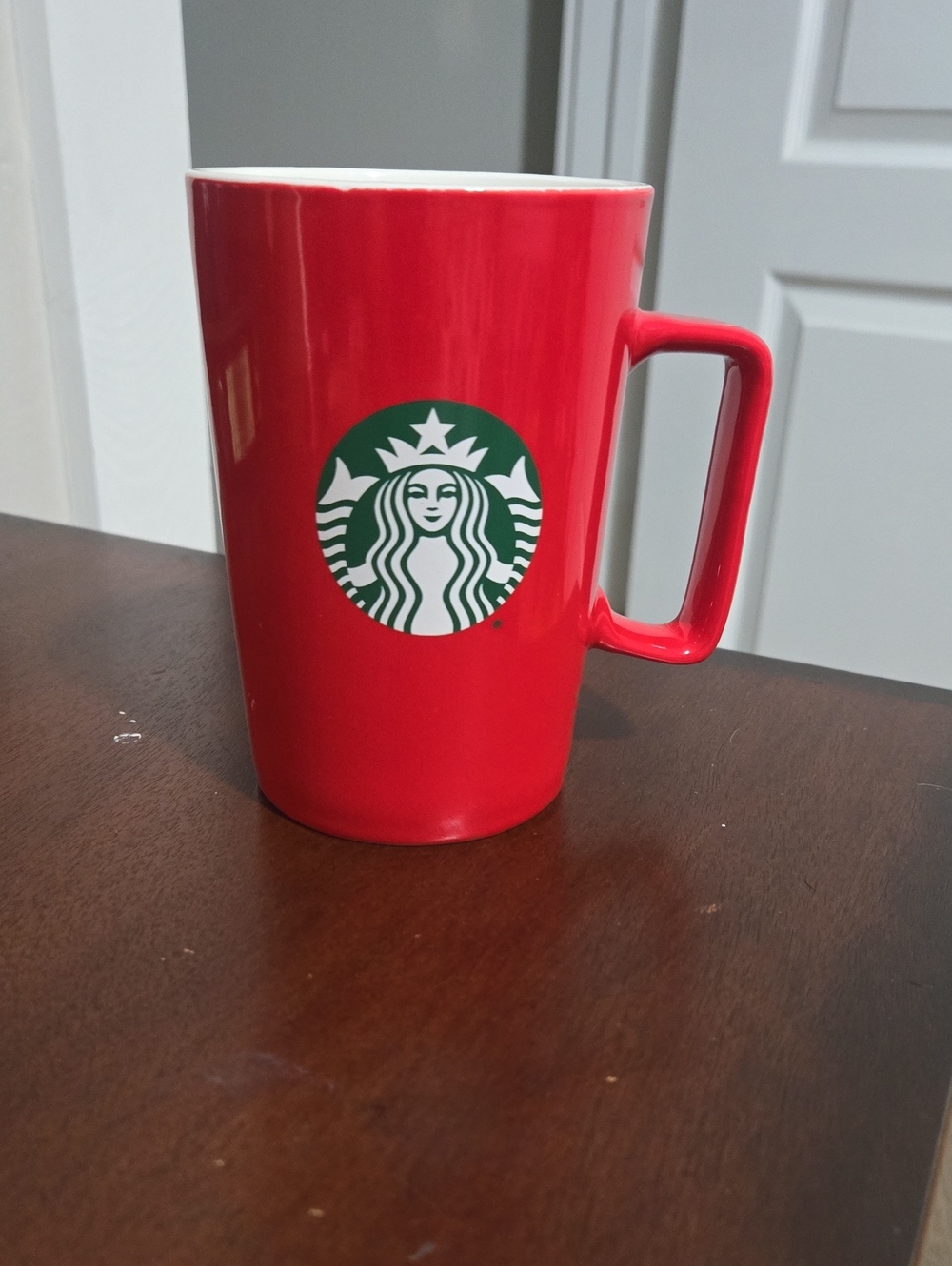 Starbucks Red Ceramic Mug with Green Logo